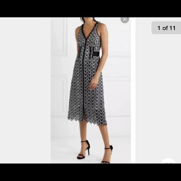 self portrait sweetheart crochet maxi dress